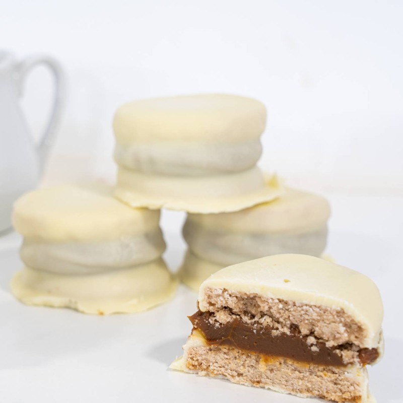 Alfajor de chocolate blanco